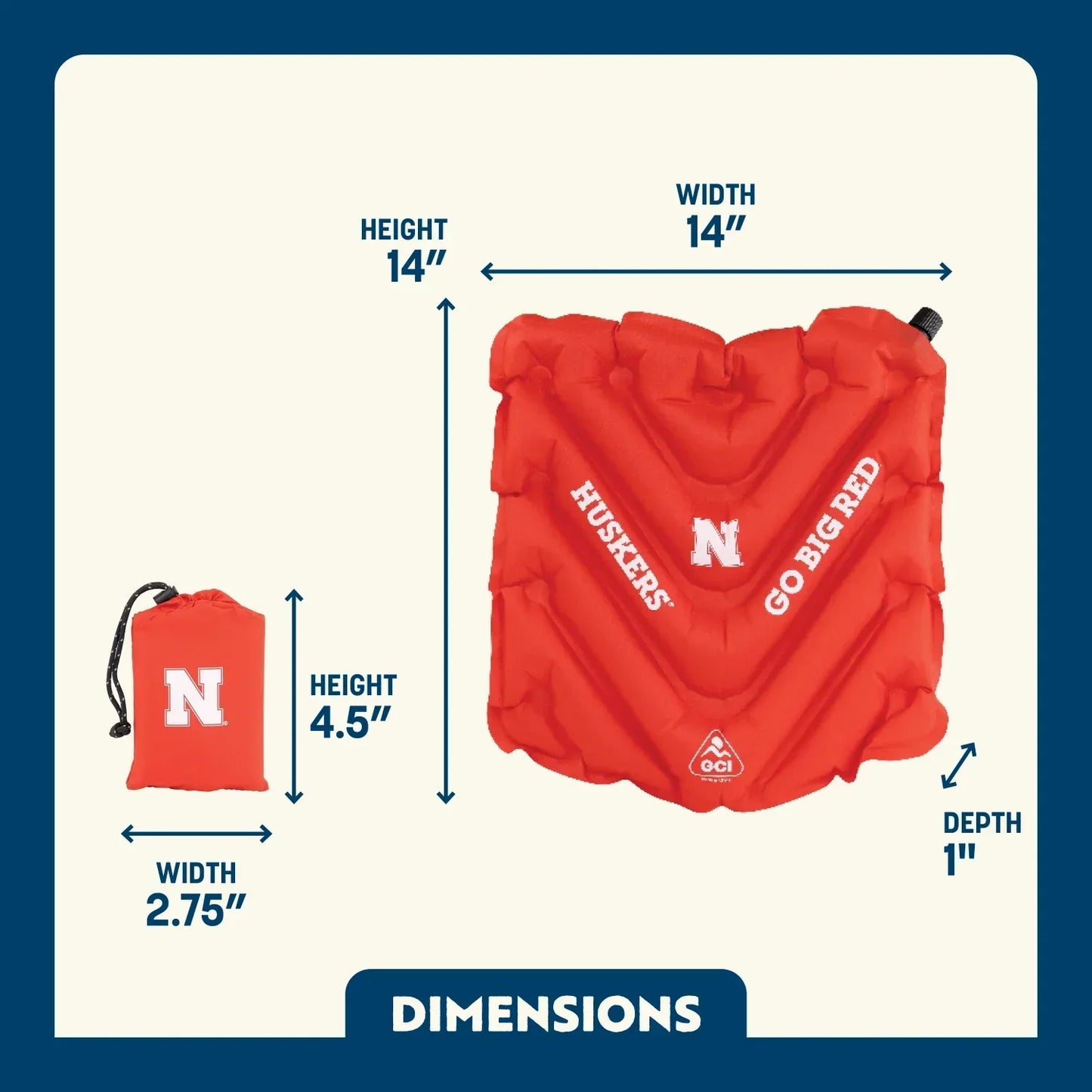 College V Seat™ Inflatable Stadium Cushion - Nebraska Cornhuskers - EPFQ