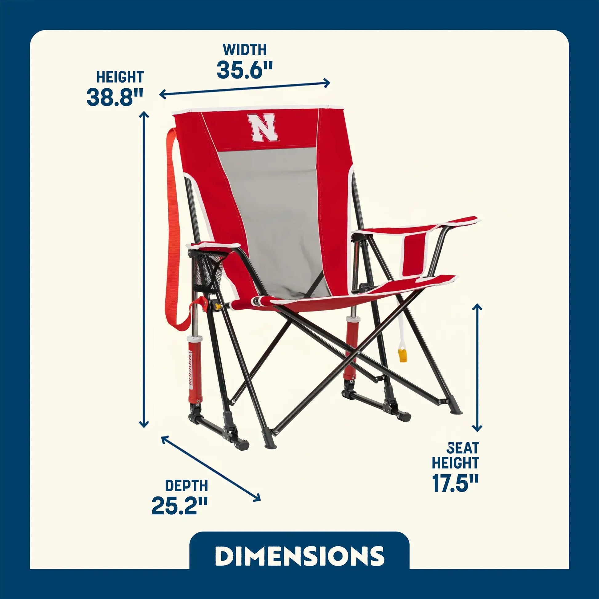 College Comfort Pro Rocker™ - Nebraska Cornhuskers - 5QYP
