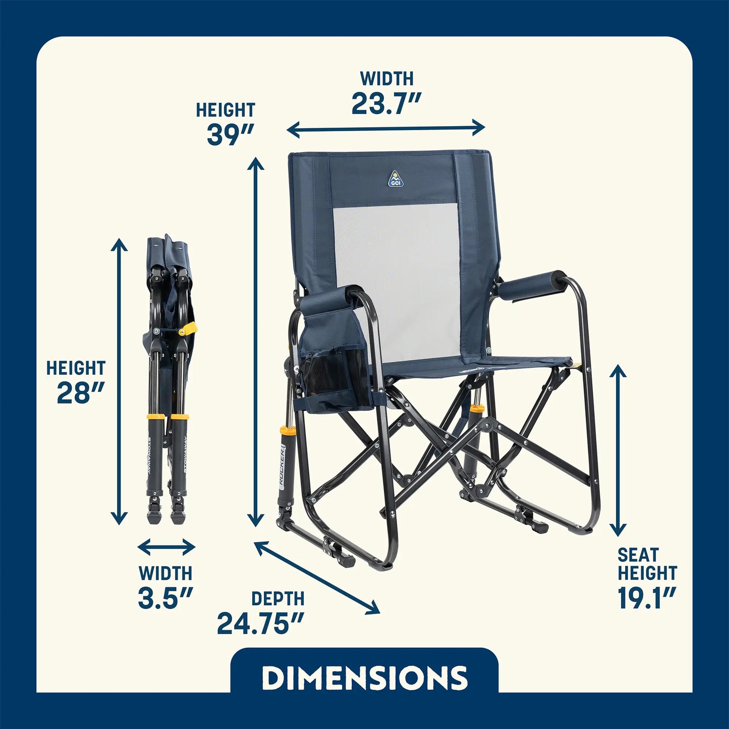 Stowaway Rocker™ with Storage Pouch - DNH8